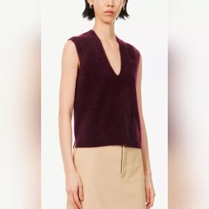 ME+EM V-Neck Brushed Cashmere Top Size Medium